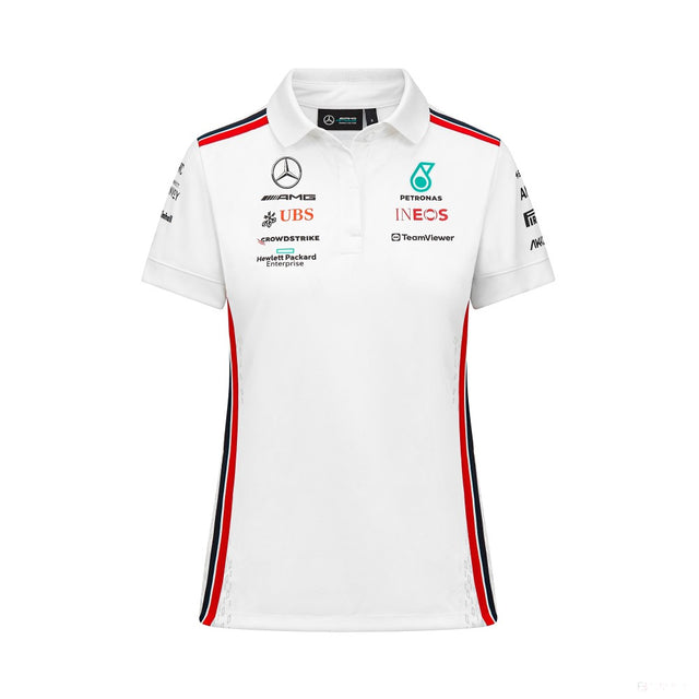 Mercedes Team Damen Polohemd, Weiß, 2023 - FansBRANDS®