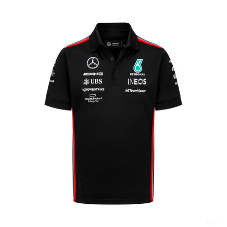 Mercedes Team Herren Polohemd, Schwarz, 2023 - FansBRANDS®
