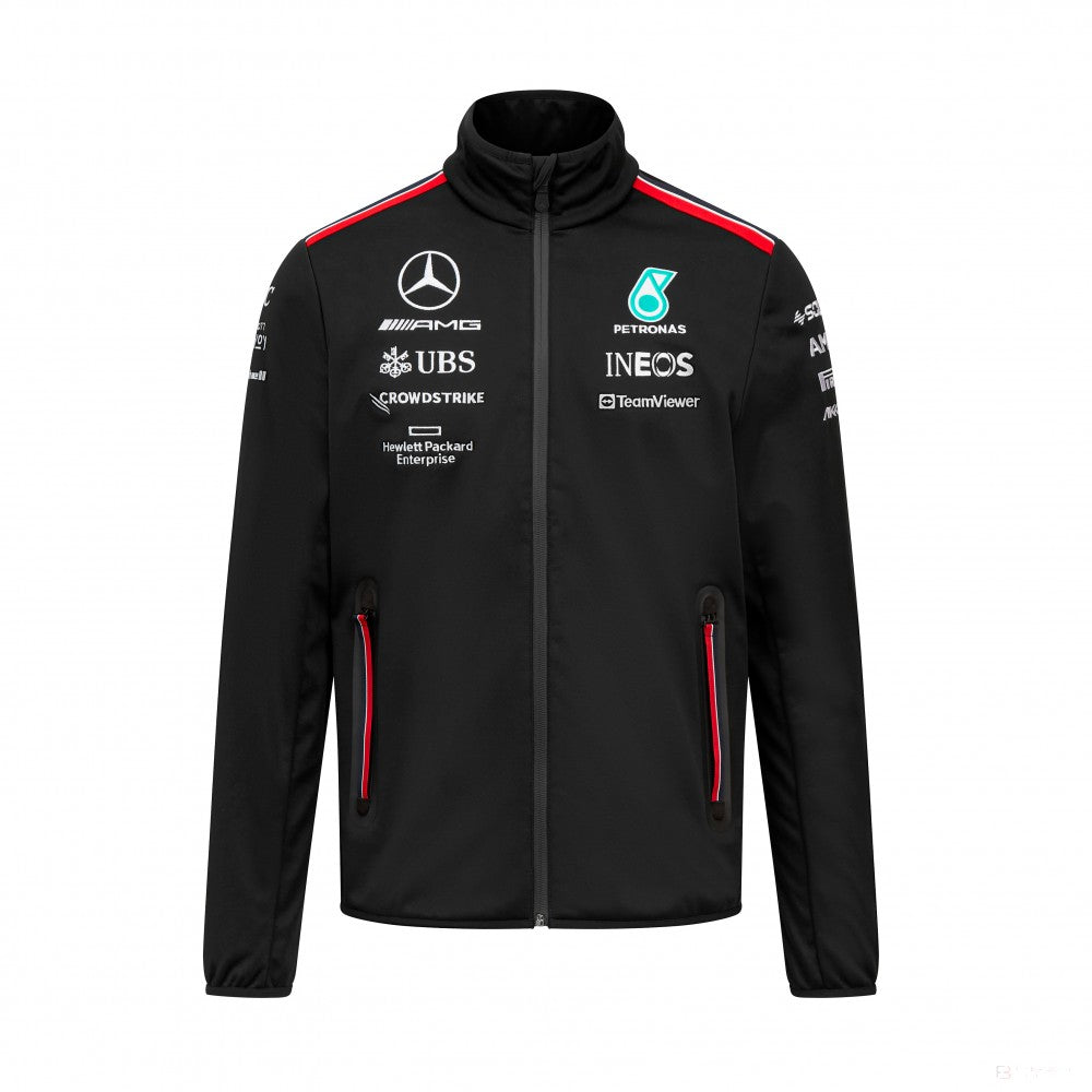 Mercedes Team Herren Softshell Jacke, Schwarz, 2023