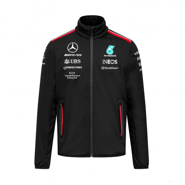 Mercedes Team Herren Softshell Jacke, Schwarz, 2023 - FansBRANDS®