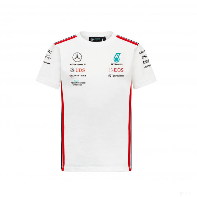 Mercedes Team Kinder Fahrer T-Shirt, weiß, 2023 - FansBRANDS®