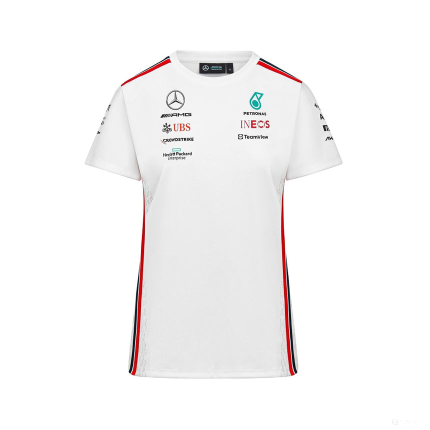 Mercedes Team Womens Driver T-Shirt, Weiß, 2023 - FansBRANDS®