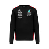 Mercedes Team Herren Langarm Fahrer T-Shirt, Schwarz, 2023
