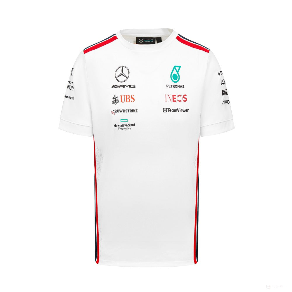 Mercedes Team Herren Fahrer T-Shirt, Weiß, 2023