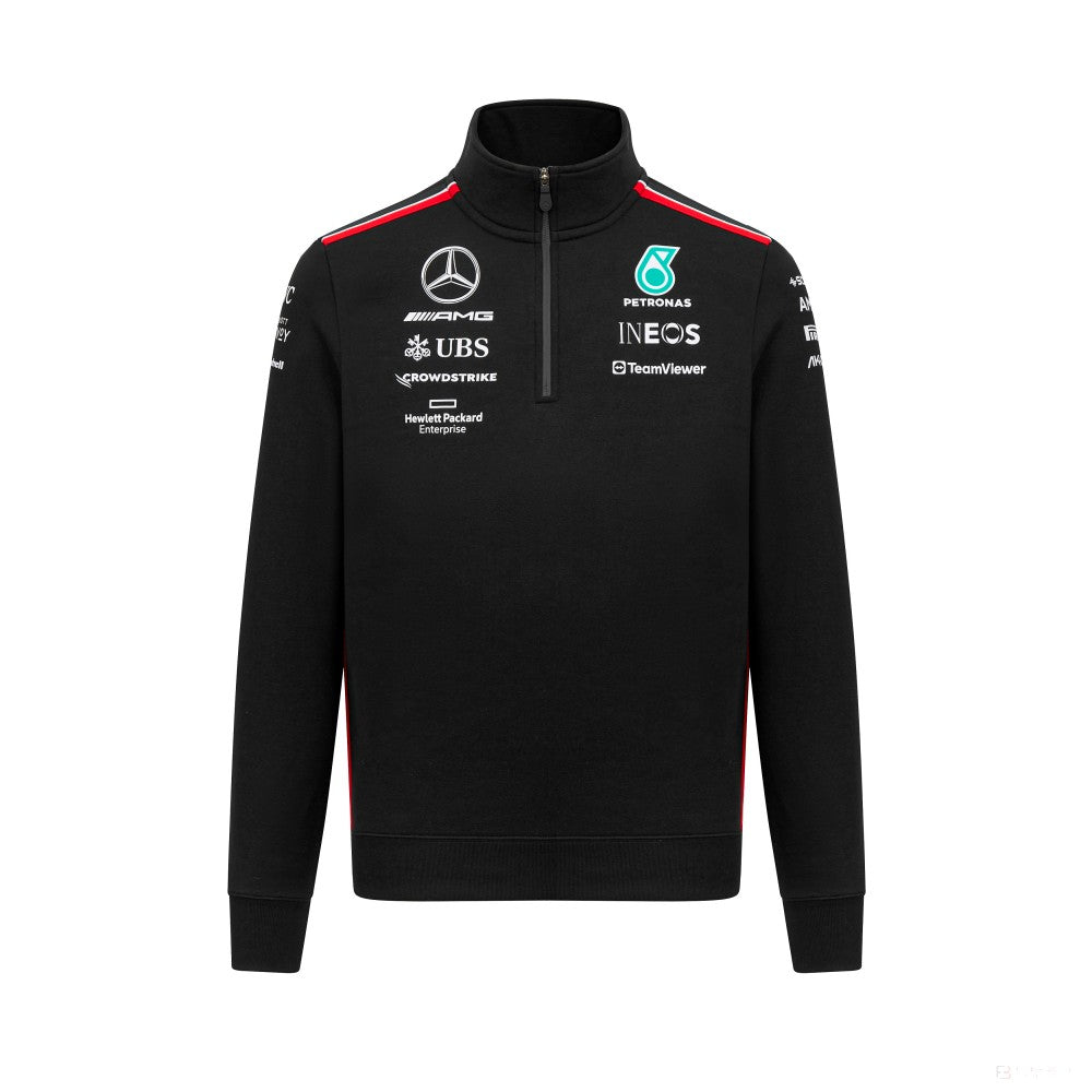 Mercedes Team 1/4 Zip Sweatshirt, Schwarz, 2023
