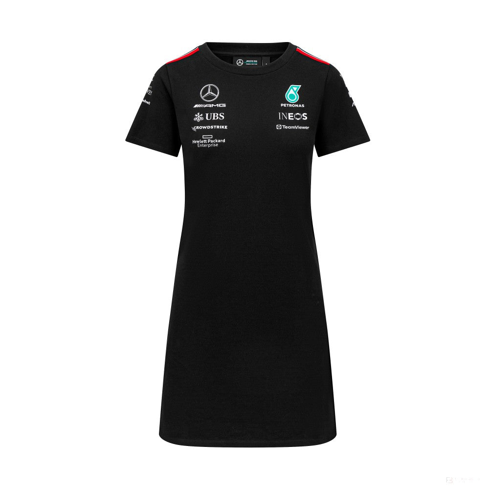 Mercedes Team Damen T-Kleid, Schwarz, 2023 - FansBRANDS®