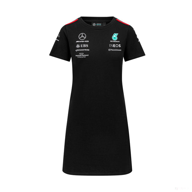 Mercedes Team Damen T-Kleid, Schwarz, 2023 - FansBRANDS®