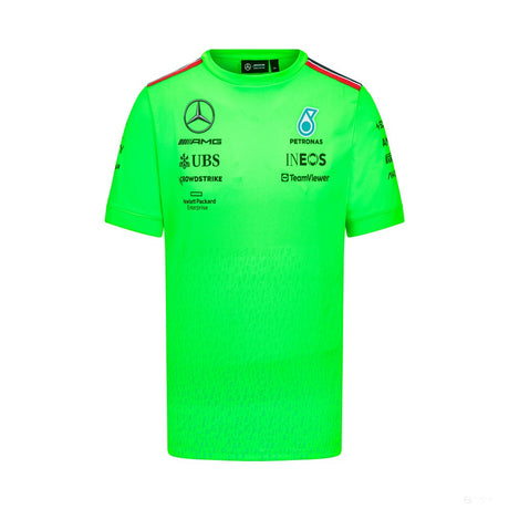 Mercedes Team Set Up T-Shirt, Grün, 2023 - FansBRANDS®