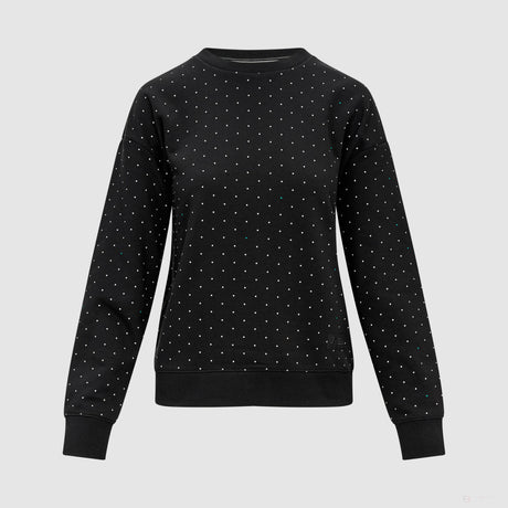 Mercedes Damen Polka Dot Crew Sweatshirt, Schwarz - FansBRANDS®