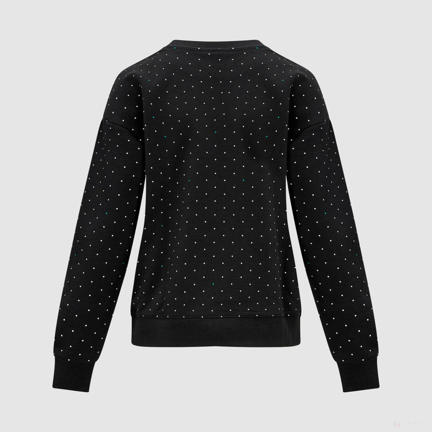 Mercedes Damen Polka Dot Crew Sweatshirt, Schwarz - FansBRANDS®