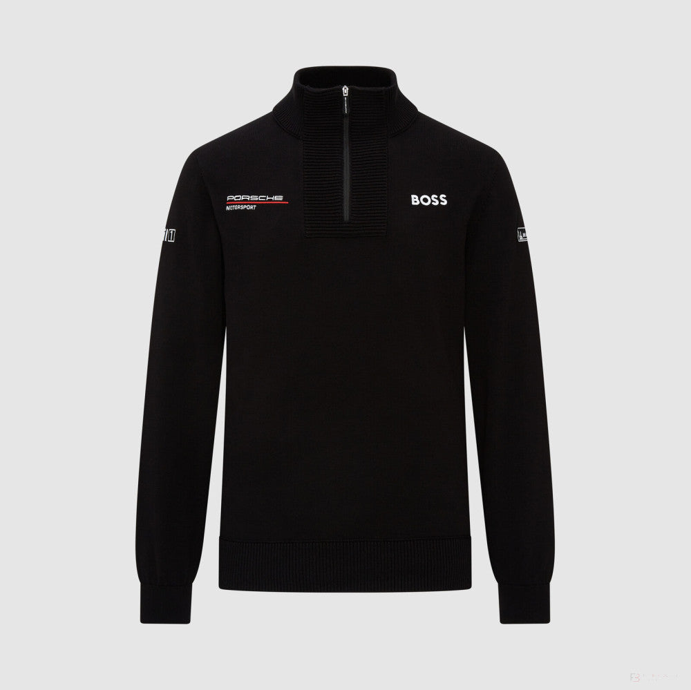 Porsche sweatshirt, knitted, team, black, 2023 - FansBRANDS®