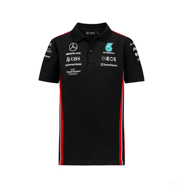 Mercedes Team Kinder Polohemd, Schwarz, 2023 - FansBRANDS®