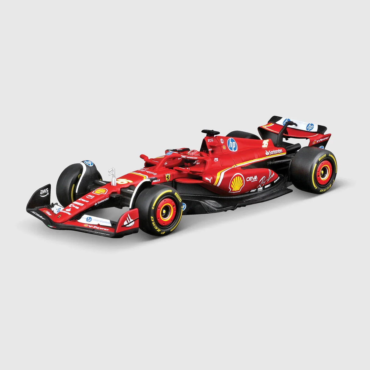 Ferrari SF-24 Acrylbox - Charles Leclerc Modellauto, Rot, Bburago