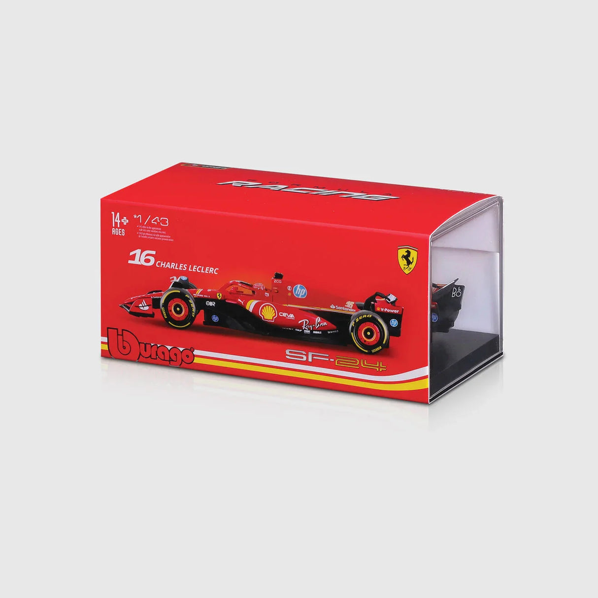 Ferrari SF-24 Acrylbox - Charles Leclerc Modellauto, Rot, Bburago