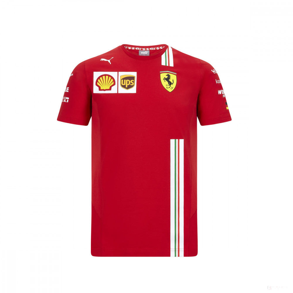 2020, Rot, Puma Ferrari Sebastian Vettel Round Neck T-Shirt - FansBRANDS®