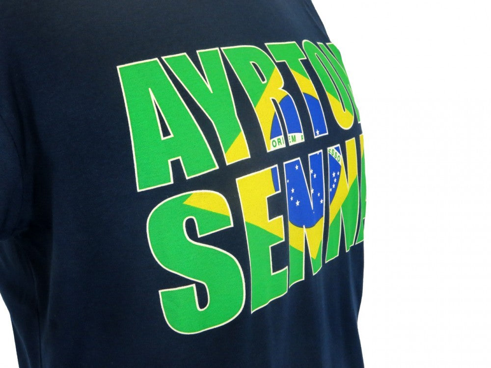 2016, Blau, Senna Round Neck Brazil T-shirt