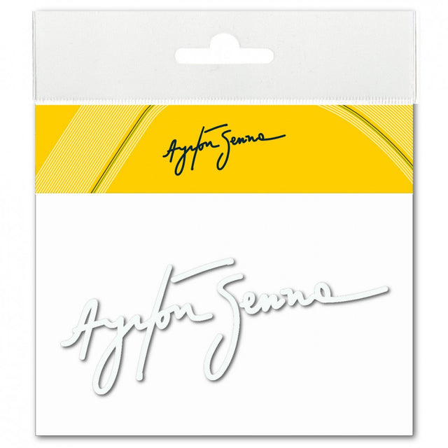 2015, Weiß, Senna Signature 3D Aufkleber - FansBRANDS®