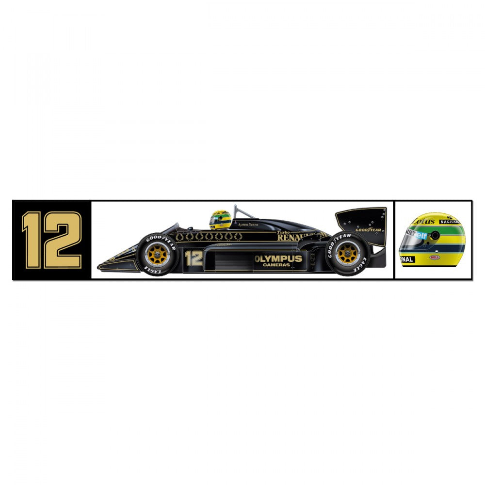 2018, Schwarz, Senna Team Lotus Aufkleber
