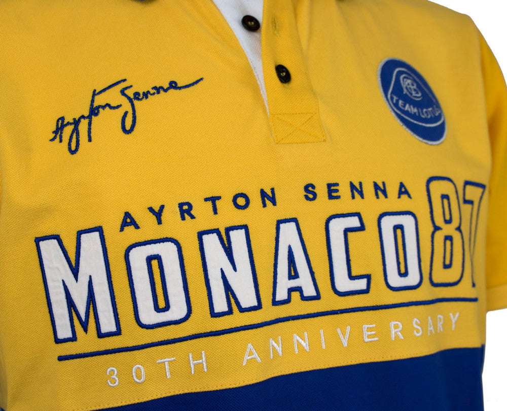 2020, Gelb, Ayrton Senna Monaco 1987 Polo Hemd