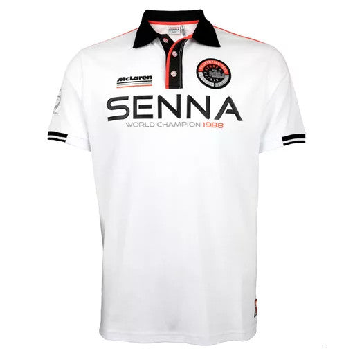 2020, Weiß, Ayrton Senna World Champion 1988 Polo Hemd