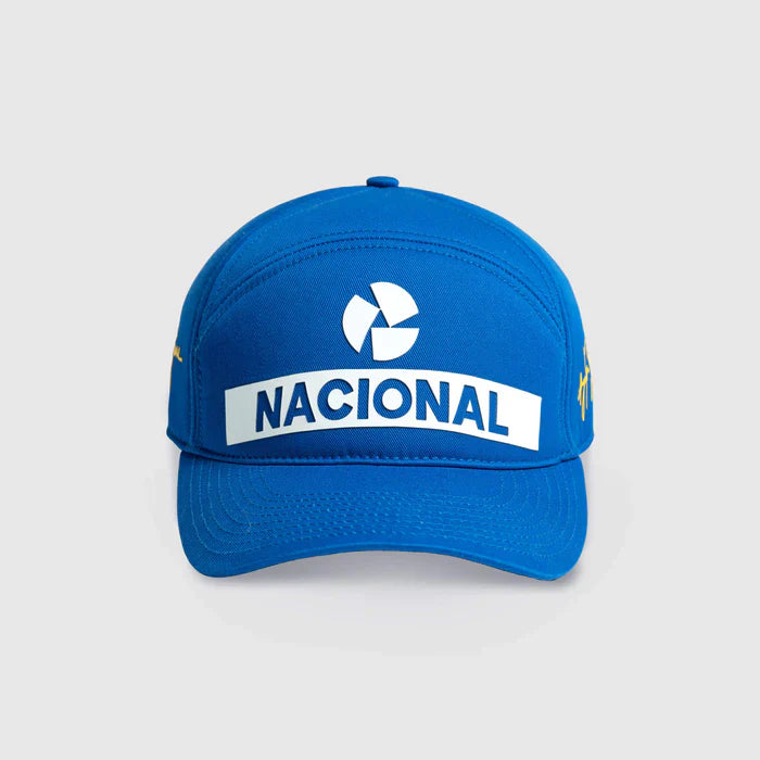 Ayrton Senna Kappe, Nacional, vintage, gewaschen, blau