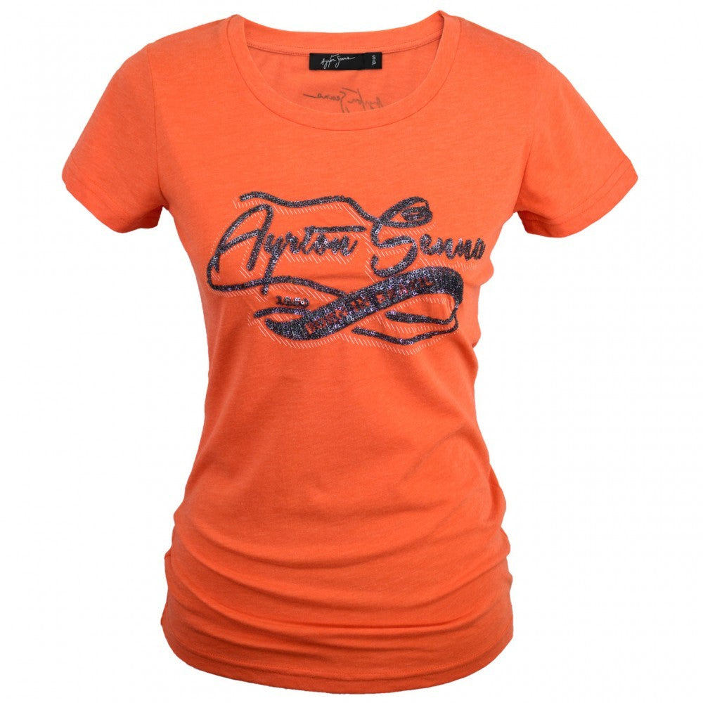 2016, Orange, Senna Round Neck Damen Born in Brasil T-shirt