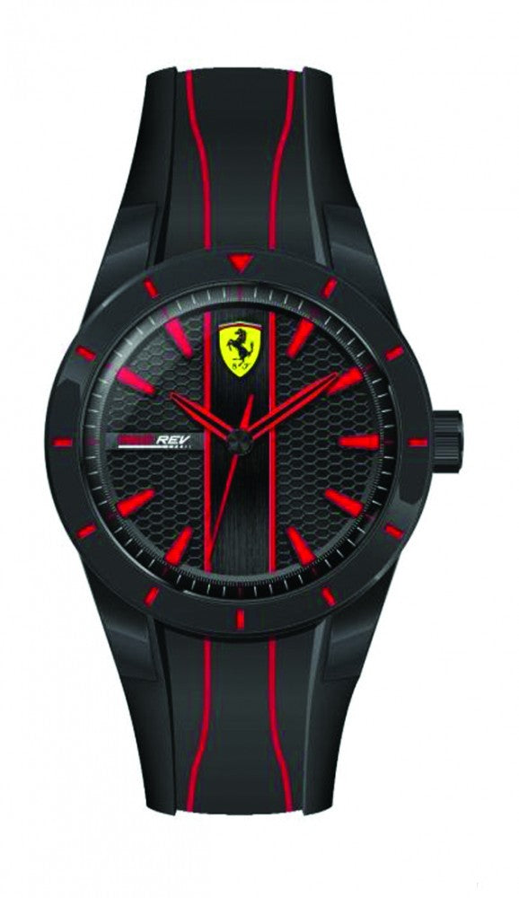 2019, Schwarz-Rot, Ferrari Rotrev Quartz Herrens Uhren