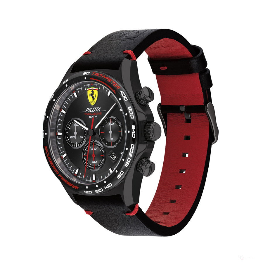 2020, Schwarz, Ferrari Pilota EVO Chrono Herrens Uhren - FansBRANDS®