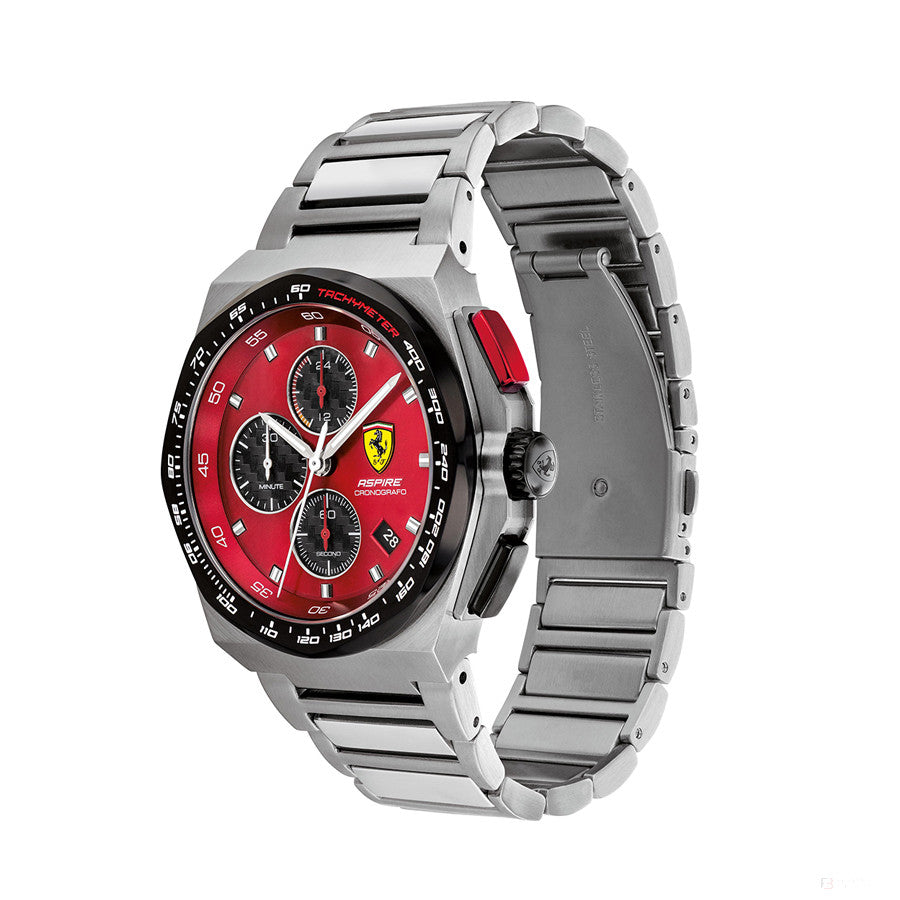 Scuderia Ferrari Watch Aspire, Chrono Bracelet Stainless Steel, 44Mm