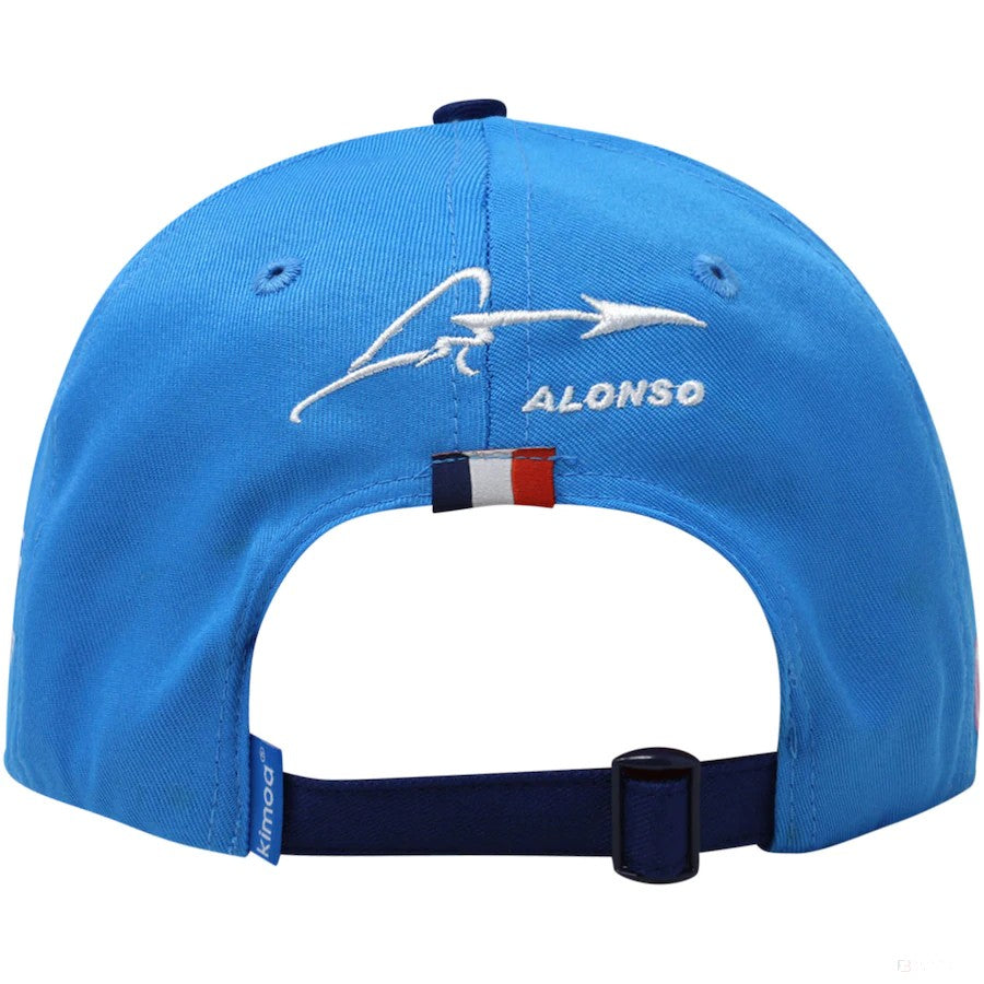2022, Blau, Fernando Alonso Kimoa France GP, Alpine Baseballmütze