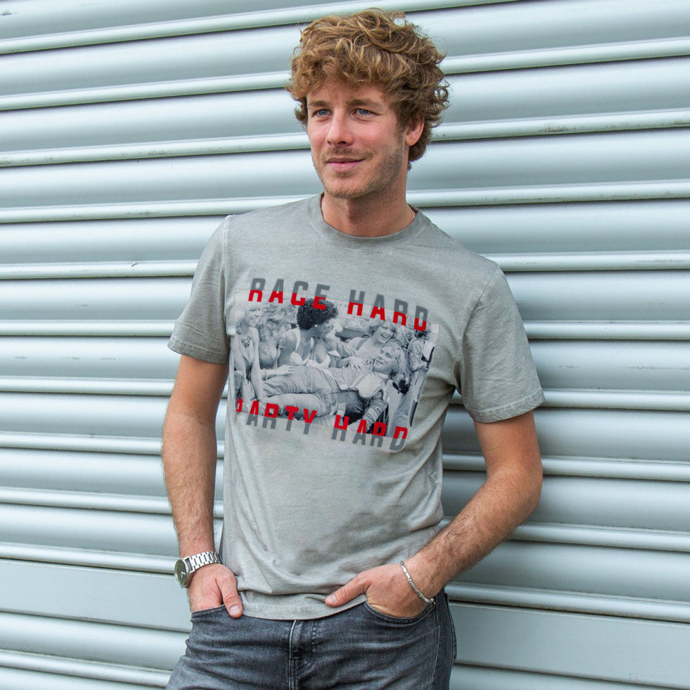 2020, Grau, James Hunt Race Hard Party Hard T-Shirt - FansBRANDS®