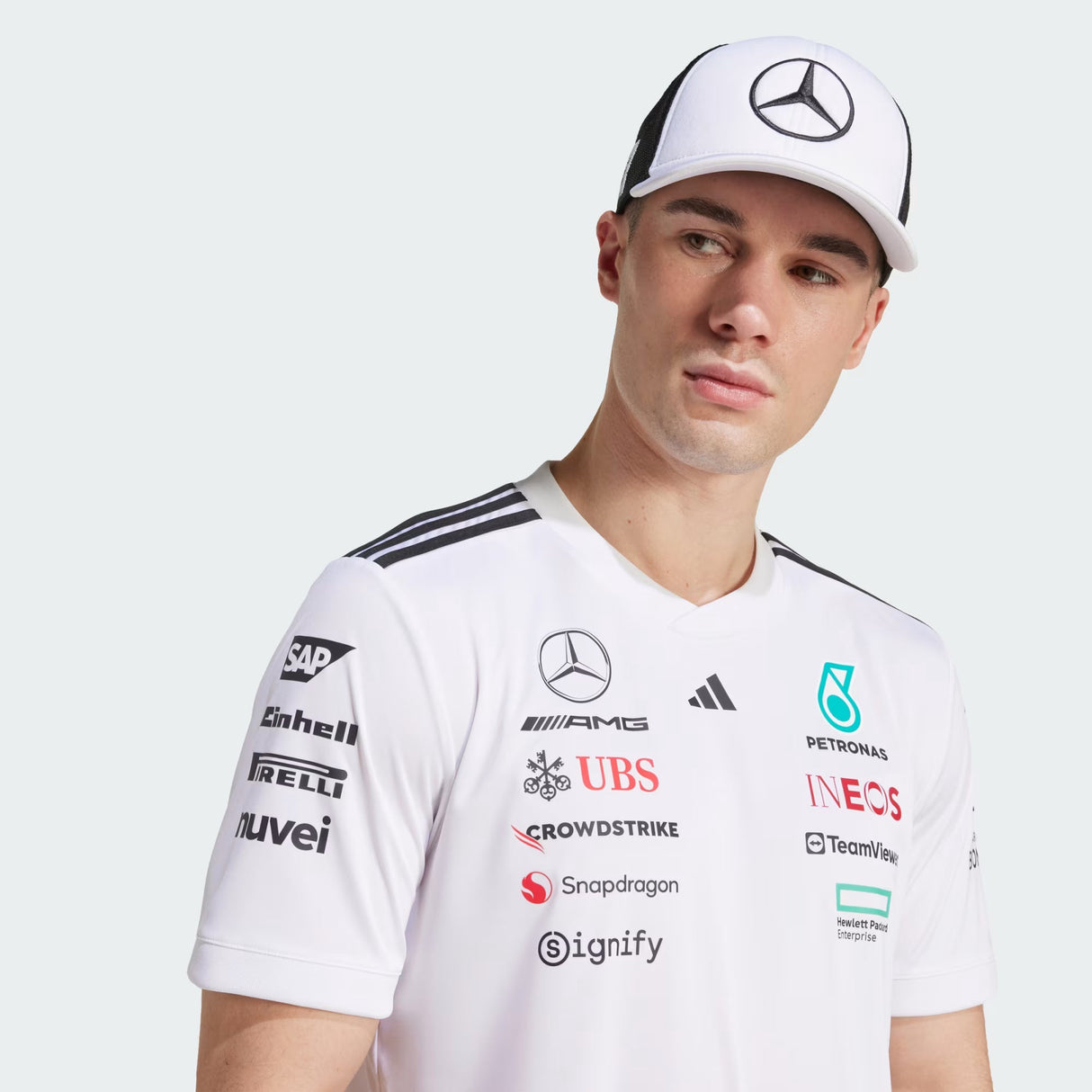 Mercedes Lkw-Mütze, großes Logo, weiß/schwarz 🔥