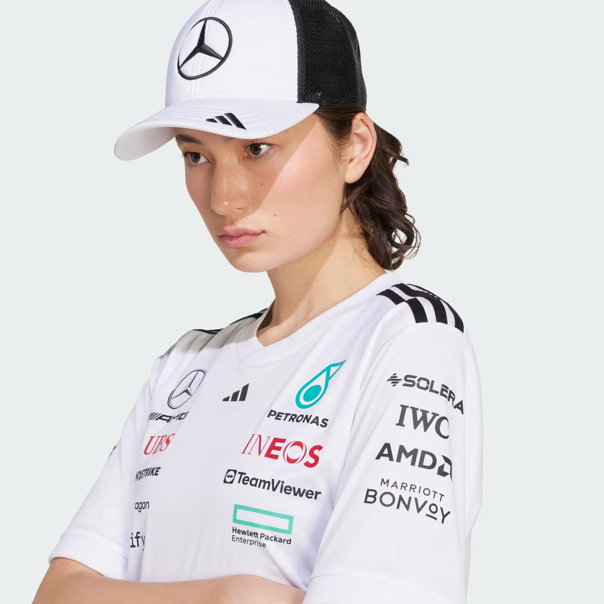 Mercedes Lkw-Mütze, großes Logo, weiß/schwarz 🔥