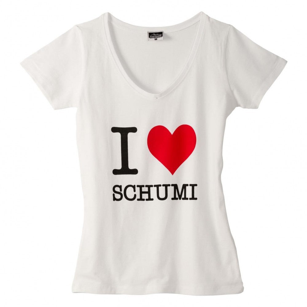 2015, Weiß, Schumacher V Neck Damen T-shirt
