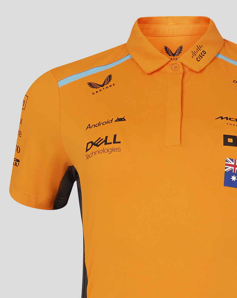 McLaren polo-shirt, Castore, Oscar Piastri, damen, orange - FansBRANDS®