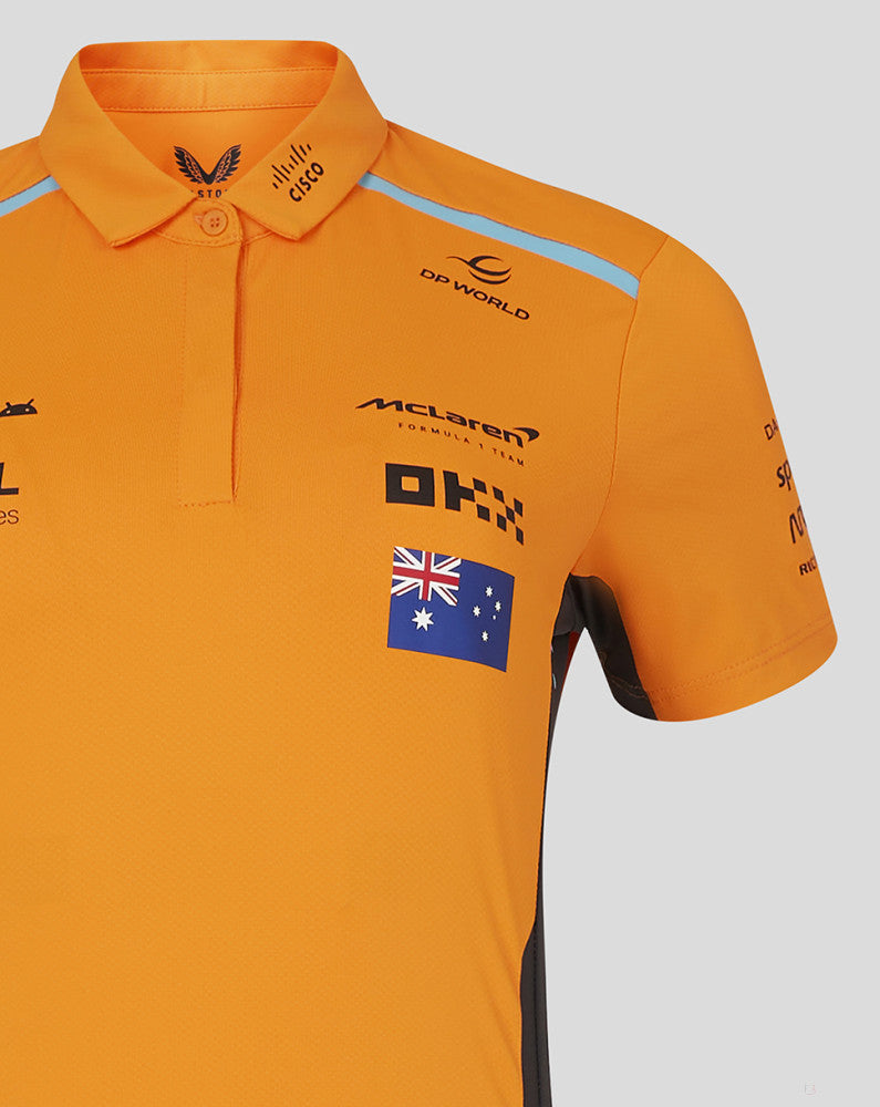 McLaren polo-shirt, Castore, Oscar Piastri, damen, orange - FansBRANDS®