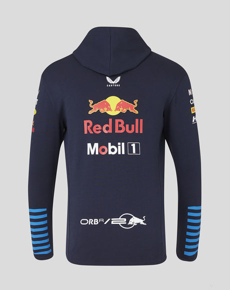 Red Bull pullover, Castore, team, mit reißverschluss, blau, 2024