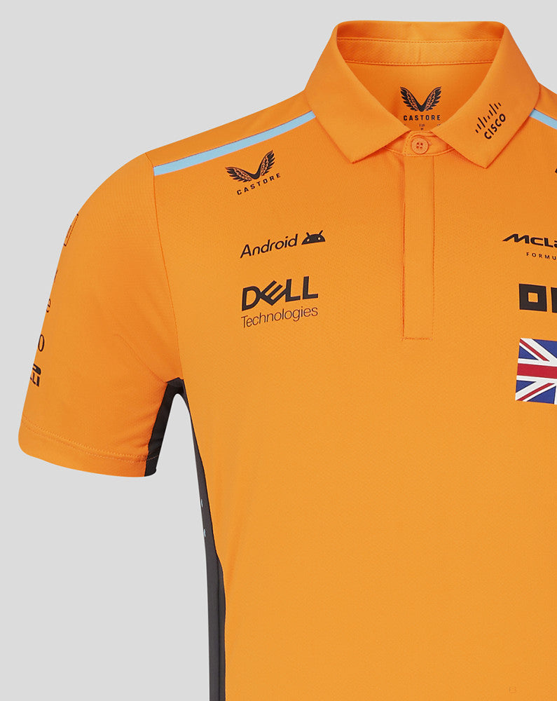 McLaren polo-shirt, Castore, Lando Norris, orange - FansBRANDS®