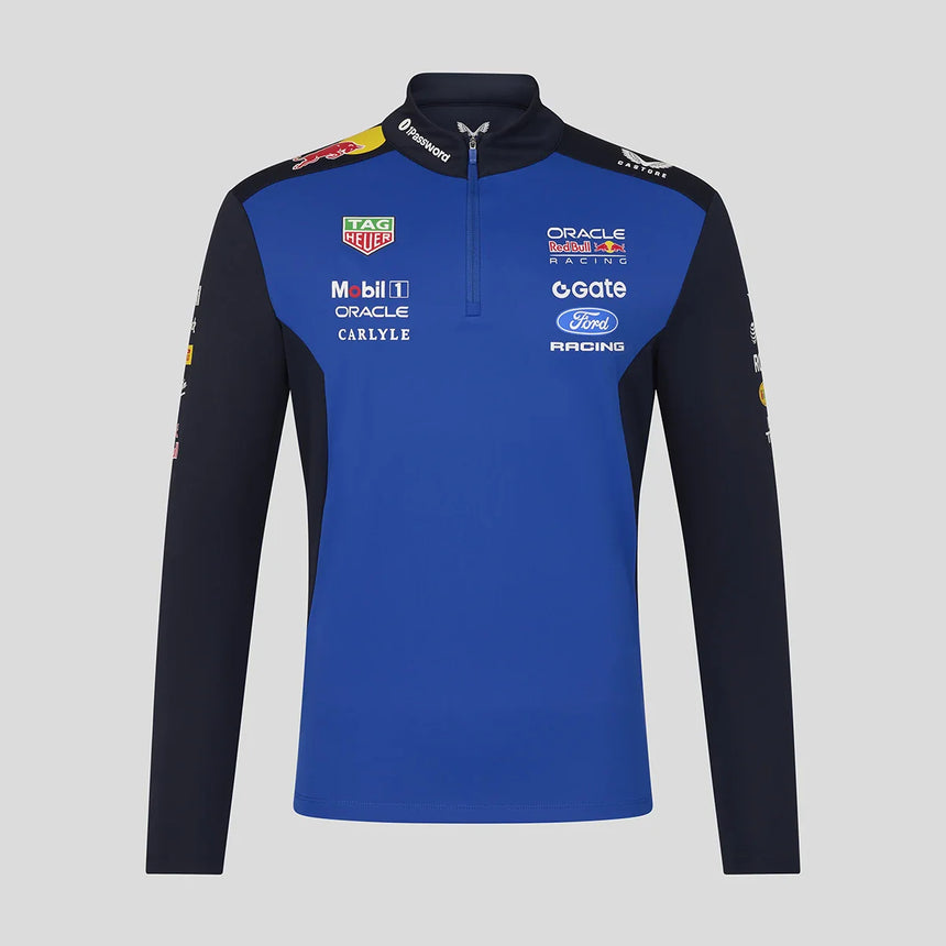 Red Bull Sweatshirt, Team, Quarter Zip, Blau