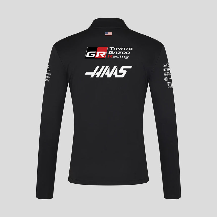 Haas F1 Sweatshirt, Quarter Zip, Team, Schwarz