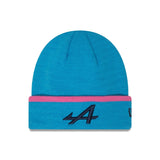 Alpine Beanie, NEW ERA, Polyana-Manschette, Erwachsene, blau, 2024