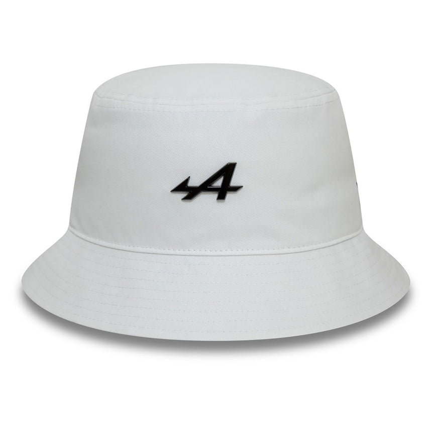 Sombrero de pescador alpino, New Era, placa metálica, blanco