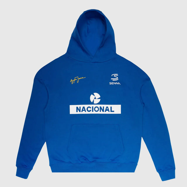 Ayrton Senna Hoodie, Nacional, Blau