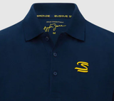Ayrton Senna polo, Blau, Herren