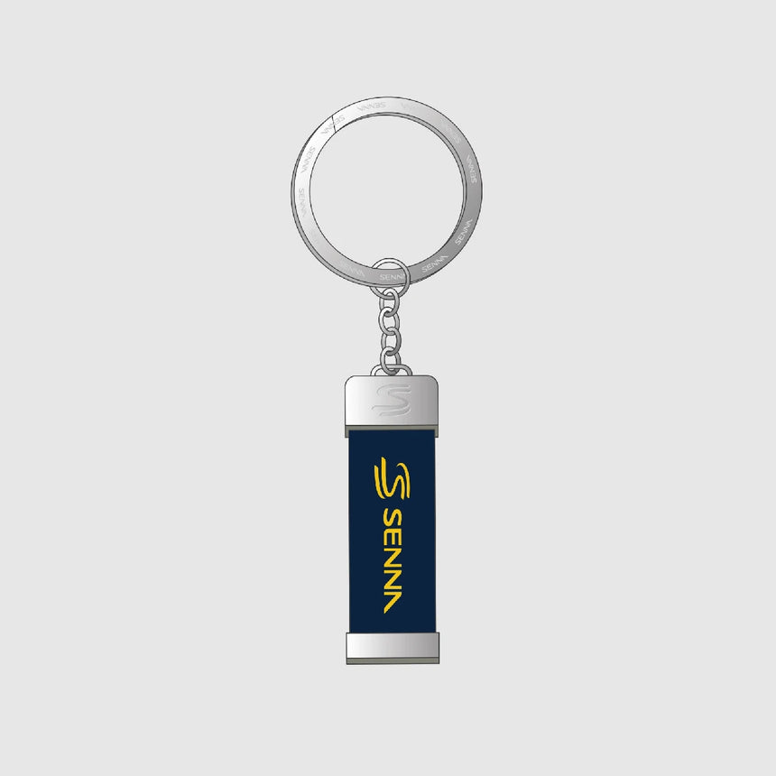 Ayrton Senna Schlüsselanhänger, signiert, blau