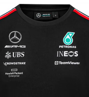 Mercedes Team Frauen Driver T-Shirt, Schwarz, 2023