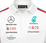 Polo blanco para hombre del equipo Mercedes, 2023
