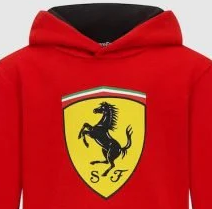 Sudadera con capucha Ferrari, escudo grande, roja