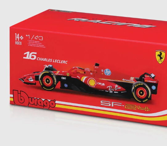 Ferrari SF-24 Acrylbox - Charles Leclerc Modellauto, Rot, Bburago