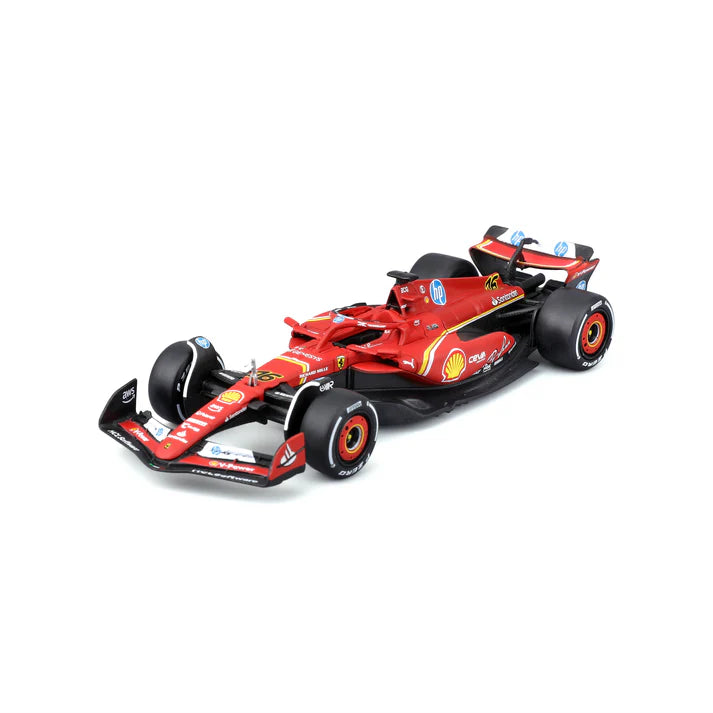 Ferrari Modellauto, SF24, bburago, #16 Charles Leclerc, Monaco Sieger, rot